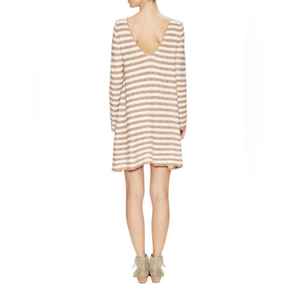 FREE PEOPLE Sweater Dress Women's Counting Stripe Swing Tunic Camel Mint Sz S - Picture 12 of 14